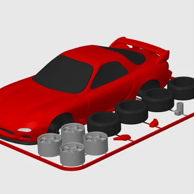 Mô hình Mazda RX-7 (FD3S) Kit Card (Tỷ lệ 1:24)