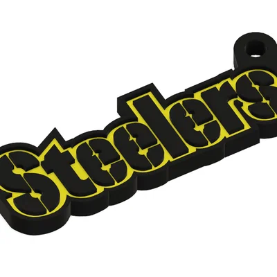 Móc khóa logo đội bóng bầu dục Steelers - Phụ kiện in 3D độc đáo