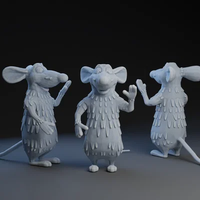 Mô hình 3D chú chuột đầu bếp Remy từ phim Ratatouille đẹp mắt