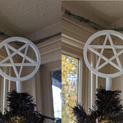 Ngôi sao Pentacle trang trí đỉnh cây thông