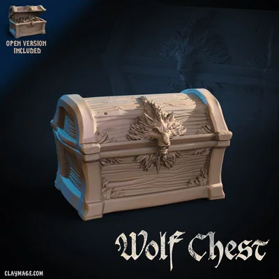 FREE STL Hòm Kho Báu Hình Sói Dành Cho D&D, RPG