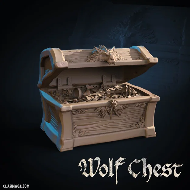 FREE STL Hòm Kho Báu Hình Sói Dành Cho D&D, RPG - Image 2