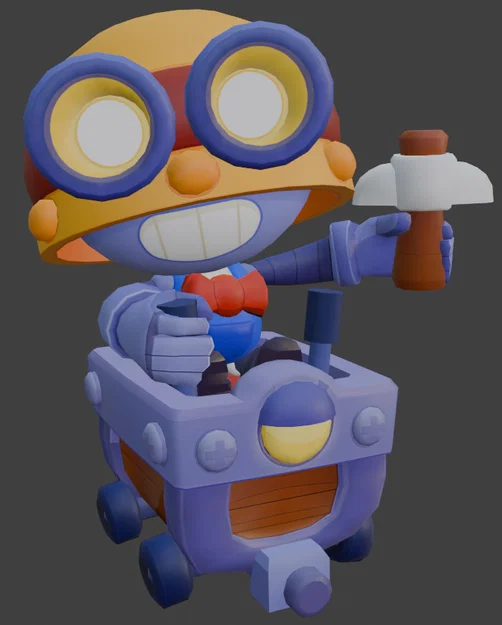 Mô hình 3D Carl Brawl Stars - Chú robot thợ mỏ cực chất - Image 1
