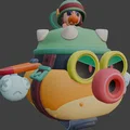 Mô hình 3D Hank Brawl Stars - Đội quân một tôm một xe tăng - Thumbnail 1