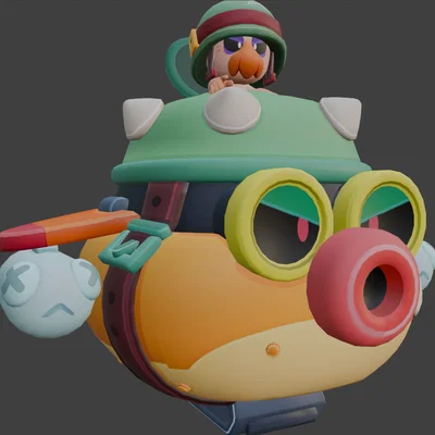 Mô hình 3D Hank Brawl Stars - Đội quân một tôm một xe tăng