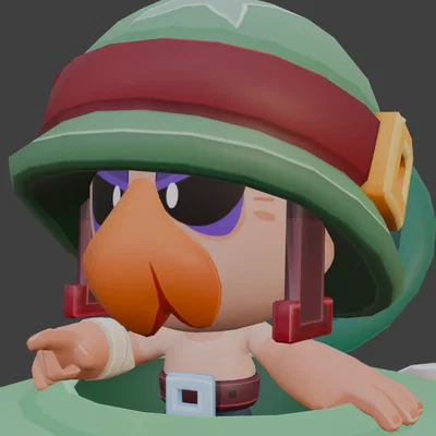 Mô hình 3D Hank Brawl Stars - Đội quân một tôm một xe tăng