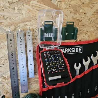 Giá treo pin Parkside 20V chuyên dụng - Phụ kiện DIY gọn gàng xưởng