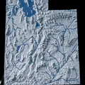 Bản đồ địa hình tiểu bang Utah, Hoa Kỳ (UT) với hệ thống sông ngòi - Thumbnail 9