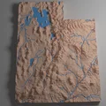 Bản đồ địa hình tiểu bang Utah, Hoa Kỳ (UT) với hệ thống sông ngòi - Thumbnail 12
