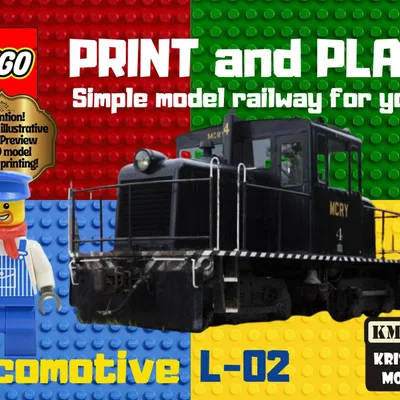 Mô hình đầu tàu hỏa LEGO Locomotive L-02 - Bản in 3D chất lượng