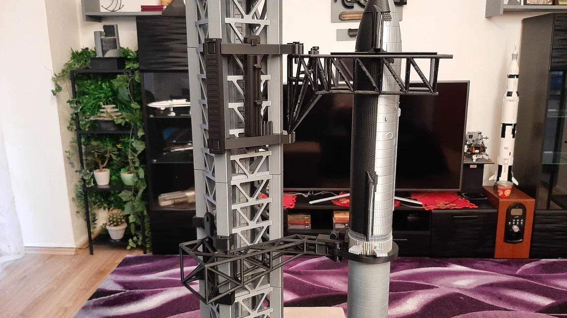 Mô hình tàu vũ trụ Superheavy Starship và Tháp phóng (Launch Tower) - Image 3