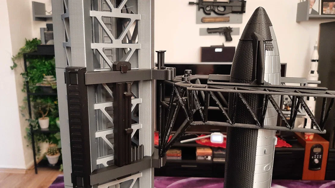 Mô hình tàu vũ trụ Superheavy Starship và Tháp phóng (Launch Tower) - Image 4