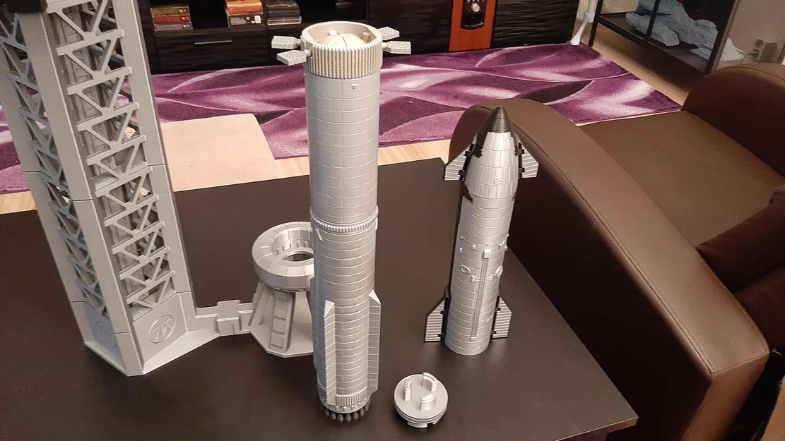 Mô hình tàu vũ trụ Superheavy Starship và Tháp phóng (Launch Tower) - Image 6