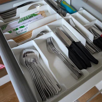 Bộ khay đựng dao muỗng nĩa chuẩn Gridfinity in 3D cho ngăn kéo