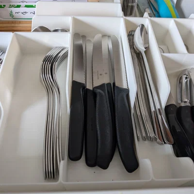 Bộ khay đựng dao muỗng nĩa chuẩn Gridfinity in 3D cho ngăn kéo