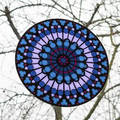 Mô hình trang trí giả kính màu Notre Dame