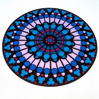 Mô hình trang trí giả kính màu Notre Dame