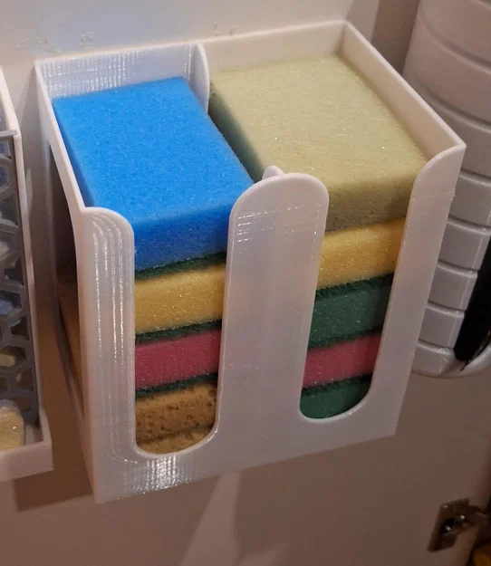 Giá treo miếng bọt biển 2 tầng - Gắn tường hoặc tủ bếp - Image 1