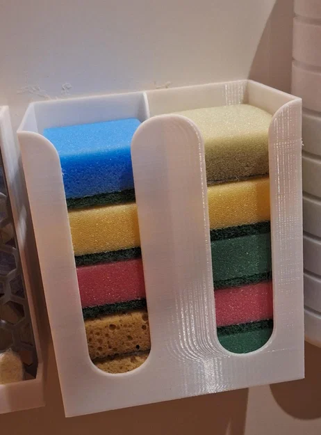 Giá treo miếng bọt biển 2 tầng - Gắn tường hoặc tủ bếp - Image 3