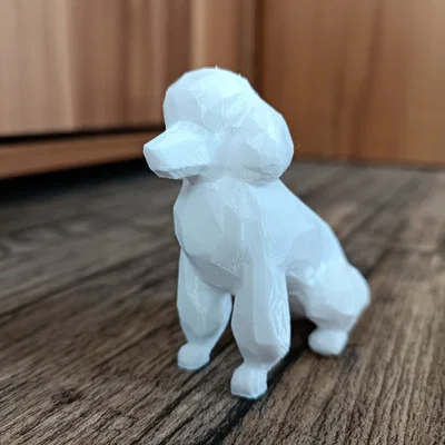 Mô hình trang trí chó Poodle phong cách Low Poly