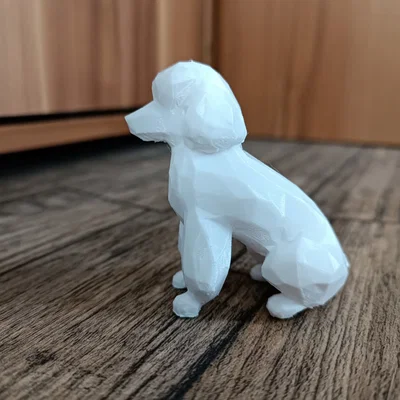 Mô hình trang trí chó Poodle phong cách Low Poly