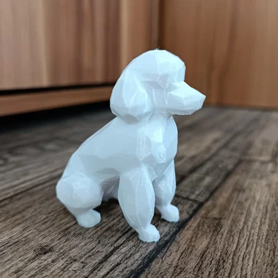 Mô hình trang trí chó Poodle phong cách Low Poly