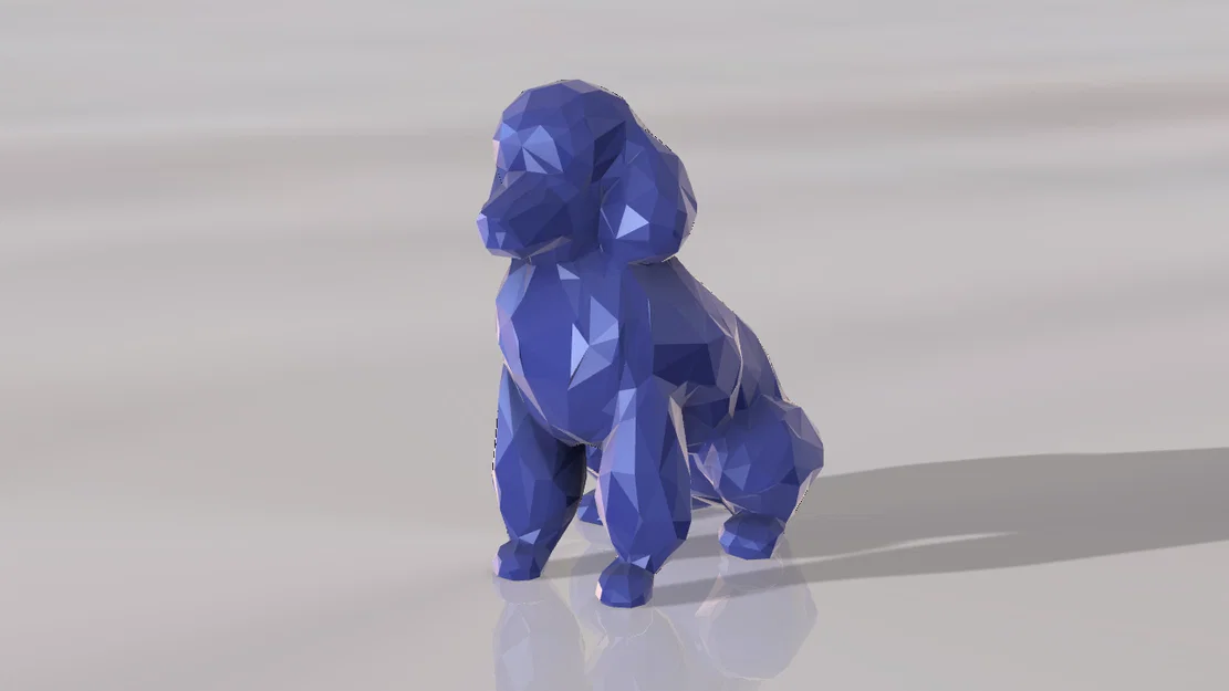 Mô hình trang trí chó Poodle phong cách Low Poly - Image 4
