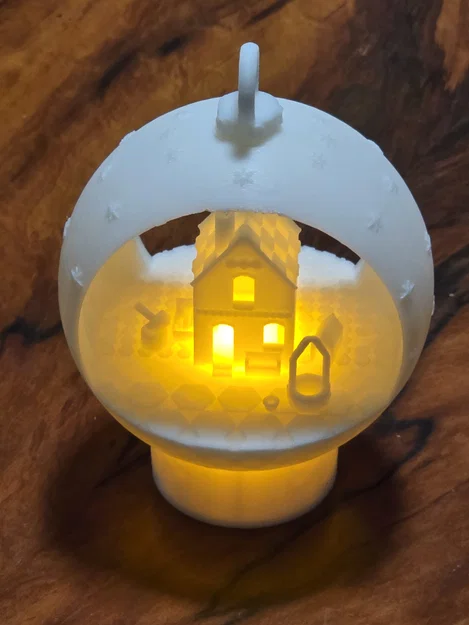 Quả cầu Giáng sinh treo trang trí kèm đèn tealight - Image 1