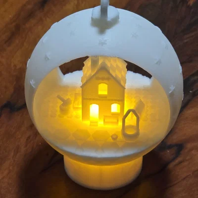 Quả cầu Giáng sinh treo trang trí kèm đèn tealight