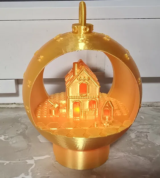 Quả cầu Giáng sinh treo trang trí kèm đèn tealight - Image 3