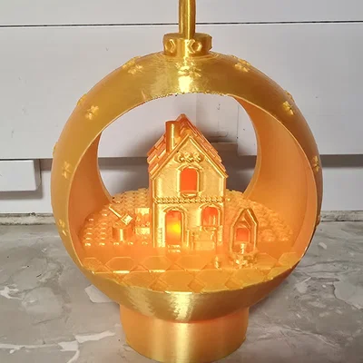 Quả cầu Giáng sinh treo trang trí kèm đèn tealight