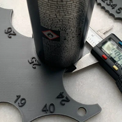 Thước đo bán kính (Radius Template 1-18 và 19-50)