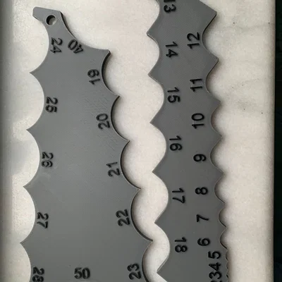 Thước đo bán kính (Radius Template 1-18 và 19-50)