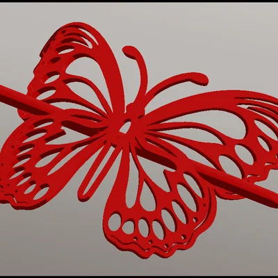 Kẹp tóc hình cánh bướm (Spona do vlasů Motýl) - Mẫu in 3D đẹp