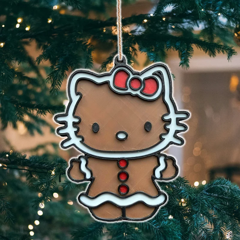 Đồ trang trí cây thông Noel hình Hello Kitty bánh gừng
