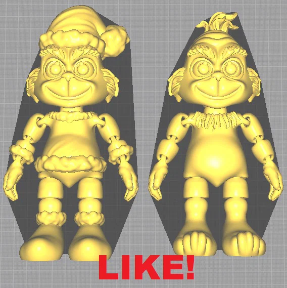 Mô hình 3D nhân vật Grinch có khớp cử động linh hoạt - Image 1