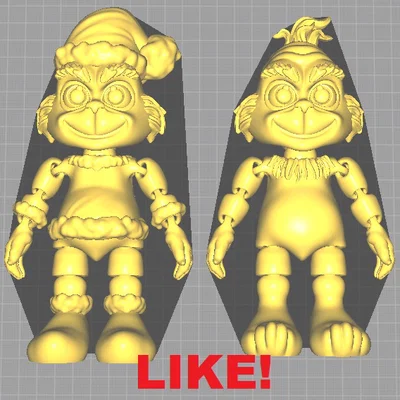 Mô hình 3D nhân vật Grinch có khớp cử động linh hoạt
