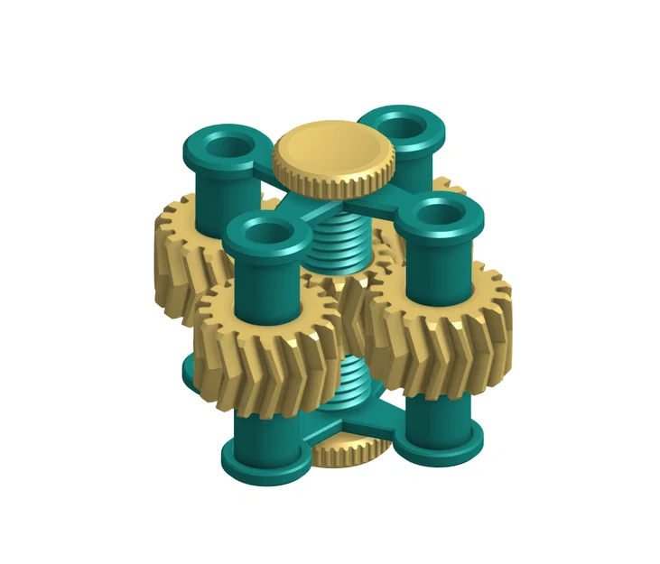 4-helix gear spinner - Con quay bánh răng xoắn 4 nhánh - Image 1