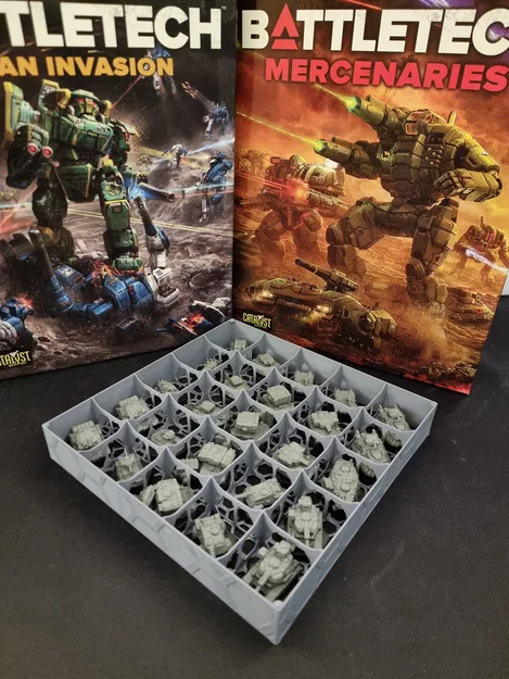 Khay lưu trữ mô hình Battletech 5x5 (chiều cao một nửa) - Xếp chồng được - Image 1