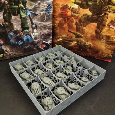 Khay đựng mô hình xe Battletech xếp chồng (nửa chiều cao) cỡ 4x4+5 XL