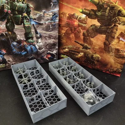 Khay lưu trữ mô hình Battletech xếp chồng (chiều cao một nửa) loại 5x2 và 4x2