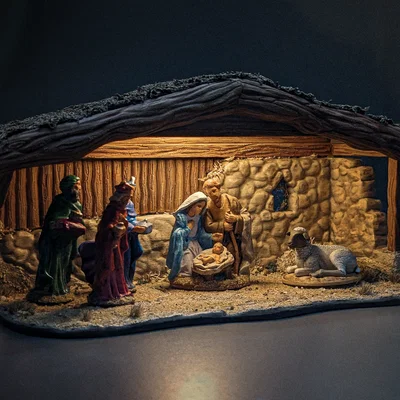 Tự tay làm mô hình Hang đá Giáng sinh (Nativity Scene)! Khung nền Diorama