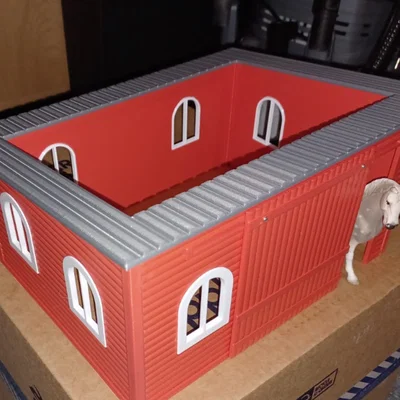 Mô hình chuồng ngựa tỉ lệ 1:20 (kiểu câu lạc bộ ngựa) có cửa lùa