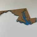 Bản đồ địa hình Maryland, USA (MD) cùng sông ngòi in 3D - Thumbnail 4
