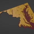 Bản đồ địa hình Maryland, USA (MD) cùng sông ngòi in 3D - Thumbnail 6