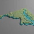Bản đồ địa hình Maryland, USA (MD) cùng sông ngòi in 3D - Thumbnail 7