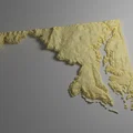 Bản đồ địa hình Maryland, USA (MD) cùng sông ngòi in 3D - Thumbnail 9