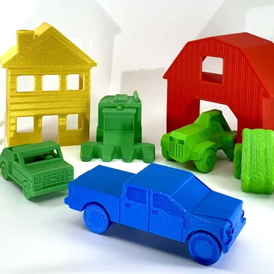 Mô hình máy gặt đập liên hợp Low Poly cực đẹp cho bé