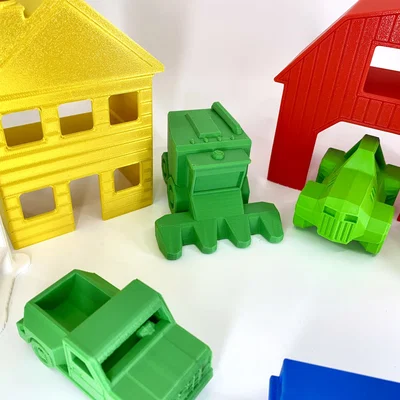 Mô hình máy gặt đập liên hợp Low Poly cực đẹp cho bé