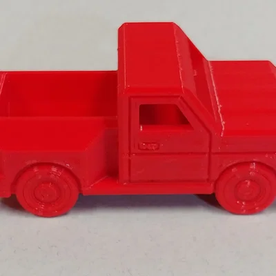 Mô hình xe bán tải Low Poly phong cách thập niên 80 - In 3D không support
